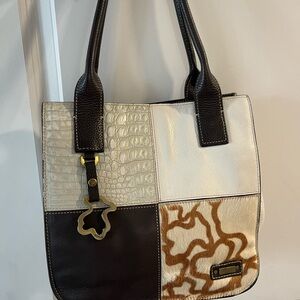 Tous Black and Cream Tote Bag with Modern Design